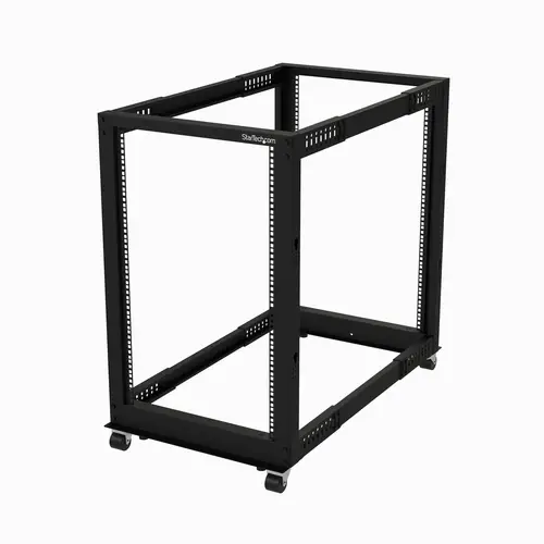 Rack 18U Móvil de Marco Abierto de 4 Columnas para Servidores - Rack de Cuatro Columnas de 19 Pulgadas para Equipo de Red e Informático - Ruedas o Patas Niveladoras - Imagen 1