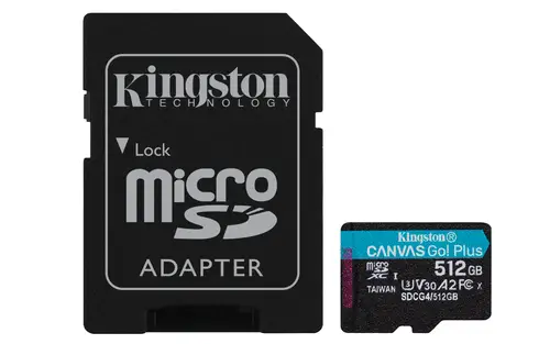 Tarjeta microSDXC Canvas Go Plus Gen4 de 512 GB, 200 MB/s, A2 U3 V30 y adaptador - Imagen 1