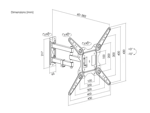 Soporte de pared para TV de movimiento completo de 23"-55 - Imagen 9