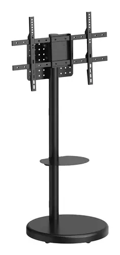 Soporte de suelo con rueda, bandeja para DVD para monitor/TV 50kg de 37-86, Negro - Imagen 1