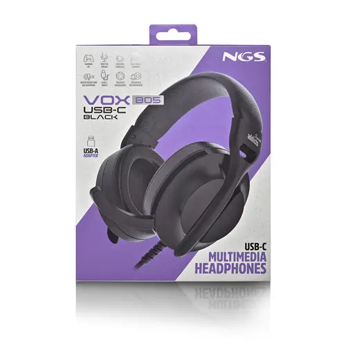 VOX805 USB-C BLACK Auriculares Alámbrico Diadema Llamadas/Música USB Tipo C Negro - Imagen 6
