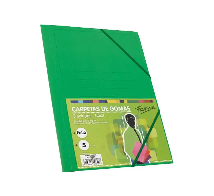 CARPETA GOMAS FABRISA CARTON Fº VERDE 15827