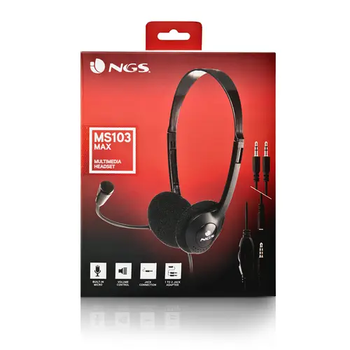 MS103 MAX Auriculares Alámbrico Diadema Llamadas/Música Negro - Imagen 5