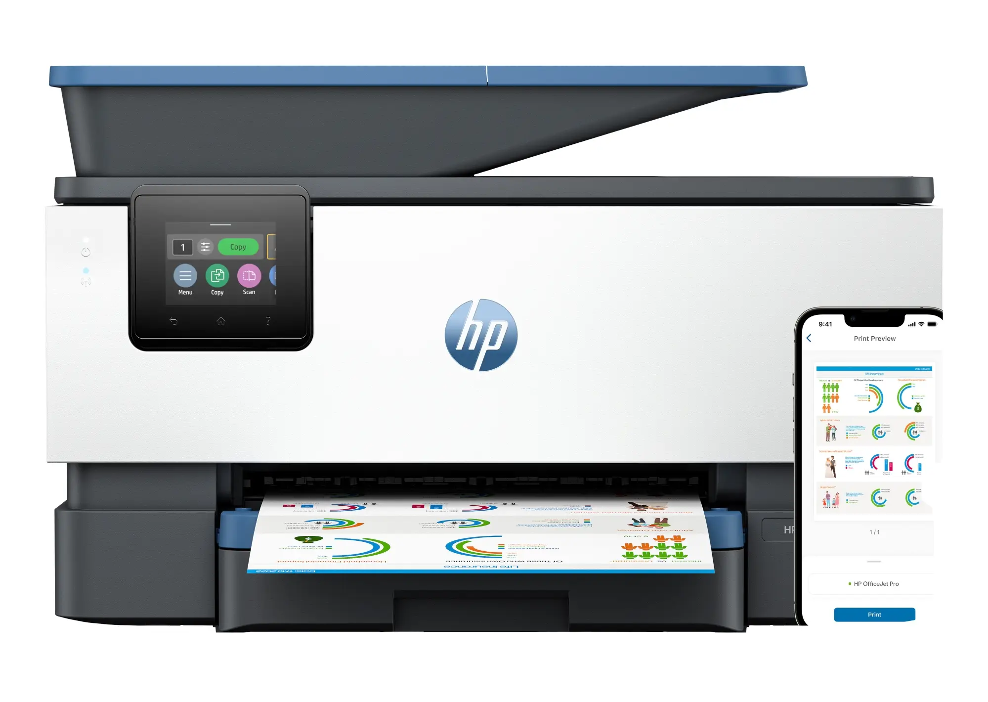 OfficeJet Pro 9125e Inalámbrico All-in-One Color Impresora, Servicio Instant Ink  Impresión a doble cara