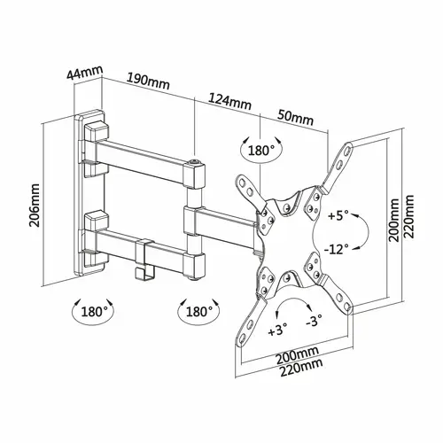 WT42TSLE-011 soporte para TV 106,7 cm (42") Negro - Imagen 7