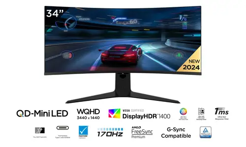 R83 34R83Q pantalla para PC 94 cm (37") 3440 x 1440 Pixeles LED Negro, Blanco - Imagen 4