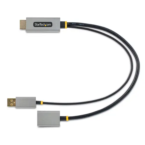 Cable 30cm Adaptador HDMI a DisplayPort - Activo - 4K 60Hz - Conversor HDMI 2.0 a DP 1.2 - HDR - Alimentado por el Bus USB - de Ordenador de Sobremesa o Portátil - Imagen 6