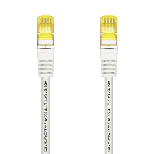 Cable De Red Latiguillo RJ45 LSZH Cat.7 600 MHz S/FTP PIMF AWG26, Blanco, 1.0 m - Imagen 2