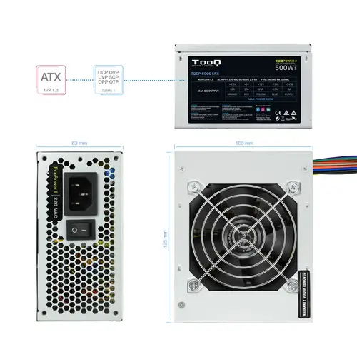 Fonte Ecopower II unidad de fuente de alimentación 500 W 20+4 pin ATX SFX Plata - Imagen 9