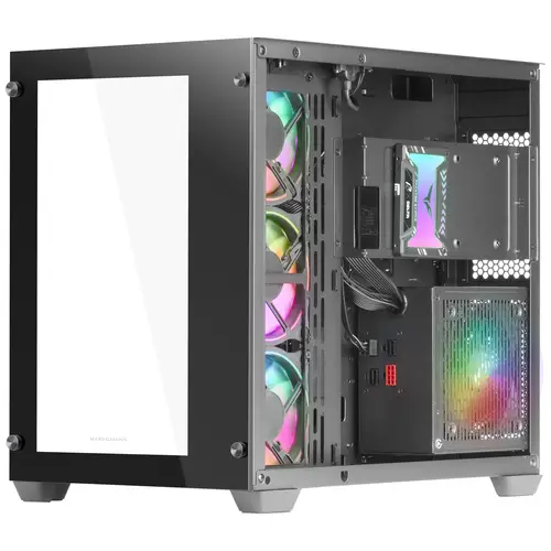 Torre Gaming Custom XXL E-ATX, Ventana Cristal Templado Lateral y Frontal, Estructura Modular Doble Cámara, MCV3, Color Negro - Imagen 5