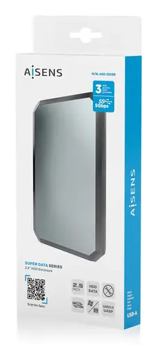 Caja externa 2.5" ASE-2529B 9.5mm SATA a USB 3.0/USB3.1 Gen1, Negro-Gris - Imagen 8
