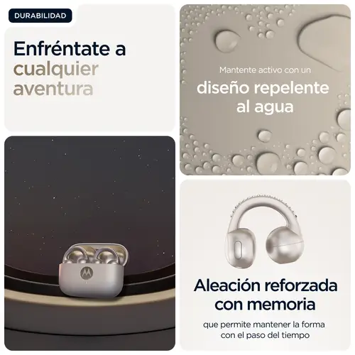 moto buds loop Auriculares Inalámbrico Clip de oreja Llamadas/Música/Deporte/Uso diario Bluetooth Beige - Imagen 16