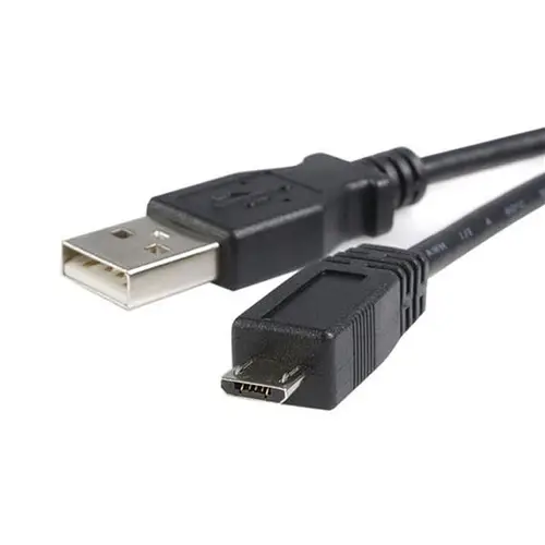 Cable Adaptador de 2m USB A Macho a Micro USB B Macho para Teléfono Móvil Carga y Datos - Negro - Imagen 1