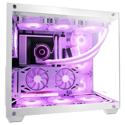 MCV4 Blanco, Torre Gaming Custom XXL E-ATX, Ventana Cristal Templado Lateral y Frontal Sin Marco, Estructura Modular Doble Cámara - Imagen 5
