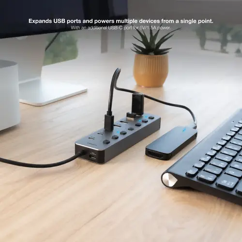 HUB USB-C+USB-A/M a 4xUSB-A + 3xUSB-C 3.0 + USB-C 5V - Imagen 4