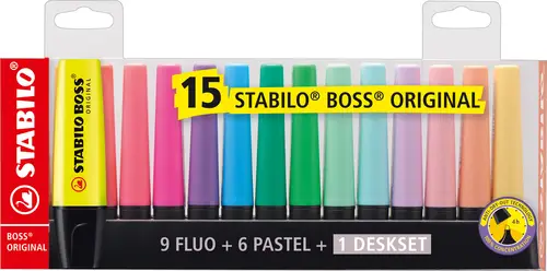 BOSS ORIGINAL marcador 15 pieza(s) Punta de cincel Multicolor - Imagen 1
