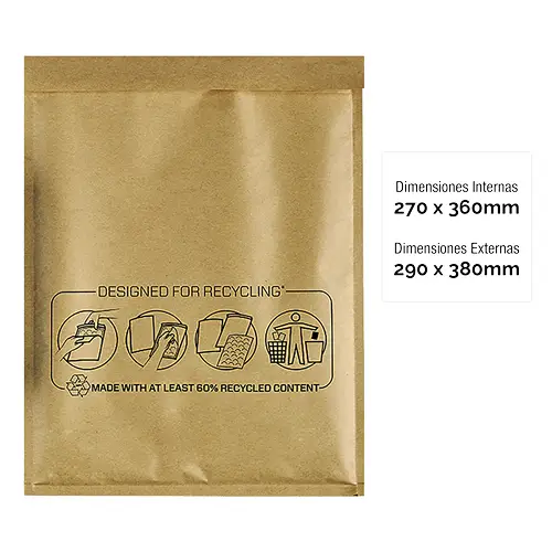 Bolsas Acolchadas Burbujas Bankers Box Nº 18 270x360 Pack 10 Uds - Imagen 2