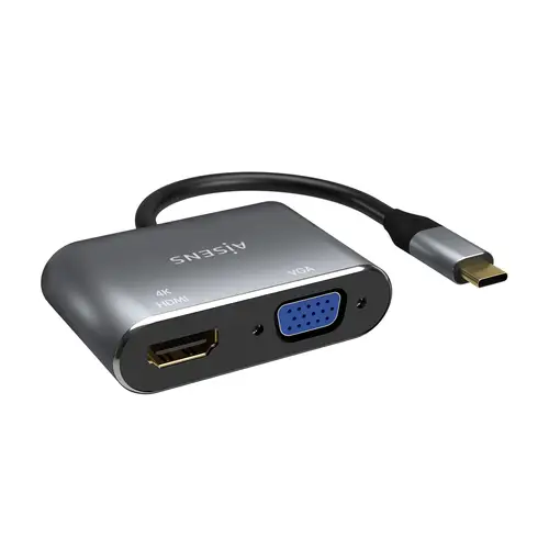 Conversor USB-C a VGA/HDMI 4K, USB-C/M-VGA/H-HDMI/H, Gris, 15CM - Imagen 3