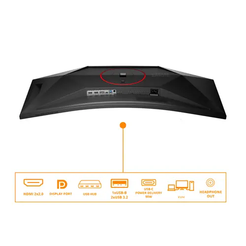 G4 CU34G4CA pantalla para PC 86,4 cm (34") 3440 x 1440 Pixeles Wide Quad HD Negro, Rojo - Imagen 3