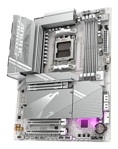 X870 AORUS ELITE WIFI7 ICE Placa Base - Compatible con CPUs AMD Ryzen 9000, 16+2+2 fases VRM digital, hasta 8200MHz DDR5 (OC), 3xPCIe 5.0 + 1xPCIe 4.0, Wi-Fi 7, LAN 2.5GbE, USB 4 - Imagen 4