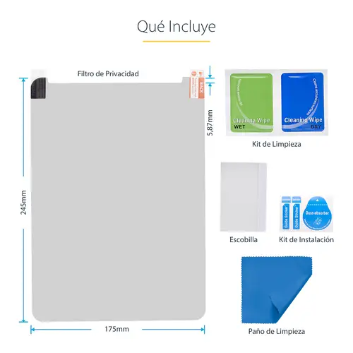 Filtro de Privacidad Táctil de 4 Vías para Orientación Horizontal/Vertical +/-30&deg  Anti Luz Azul (51%) Antirreflejo para iPad Pro de 11 Pulgadas - Imagen 15