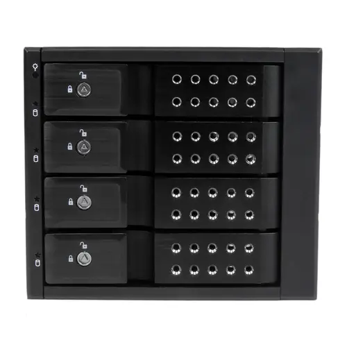 Rack Móvil Backplane de 4 Bahías de Intercambio en Caliente - Rack Móvil Hot Swap sin Bandeja para Unidades de DD SSD de 3,5in SAS II/SATA III - 6 Gbps - Imagen 2