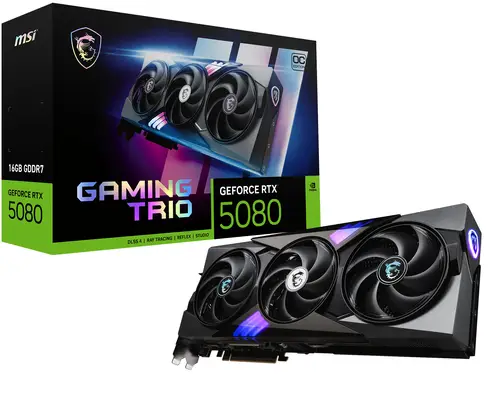 GAMING GEFORCE RTX 5080 16G TRIO OC tarjeta gráfica NVIDIA 16 GB GDDR7 - Imagen 1