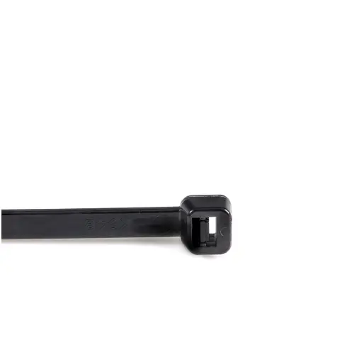 Bridas de 25cm para cables - 4 mm de ancho, 68 mm de diámetro, soportan 22 kg de tensión, de nylon, cierre automático y punta curva, 94V-2/UL, paquete de 100 - negras - Imagen 3