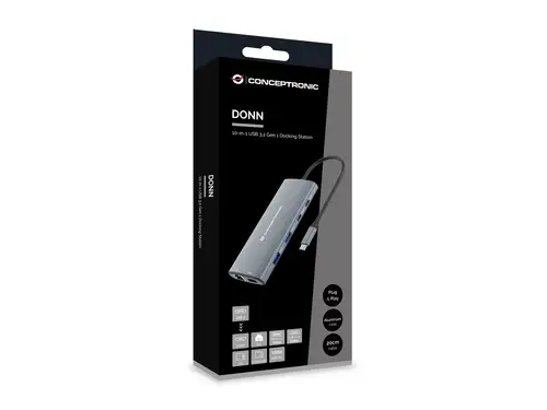 DONN06G base para portátil y replicador de puertos Alámbrico USB 3.2 Gen 1 (3.1 Gen 1) Type-C Gris - Imagen 7