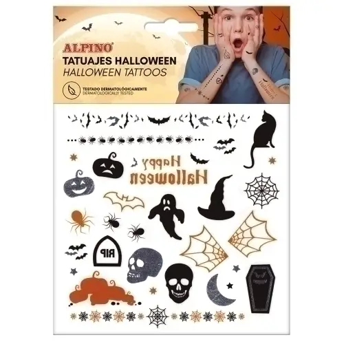 ALPINO TATUAJES TEMPORALES 1 LÁMINA METALLIC HALLOWEEN