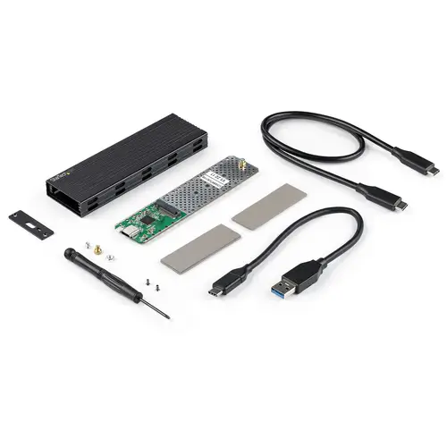 Caja Externa USB-C de 10Gbps a NVMe M.2 or SSD SATA M.2 - Carcasa de Aluminio Portátil para SSD NGFF M.2 PCIe/SATA - con Cables USB C y USB A - USB Tipo C - Soporta 2230/2242/2260/2280 - Imagen 6