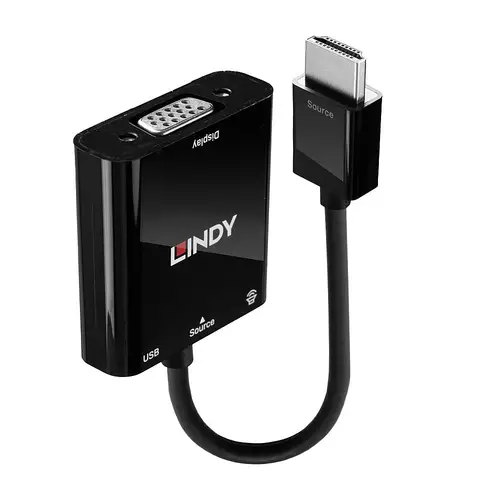 38285 adaptador de cable de vídeo 0,1 m HDMI tipo A (Estándar) VGA (D-Sub) Negro - Imagen 1