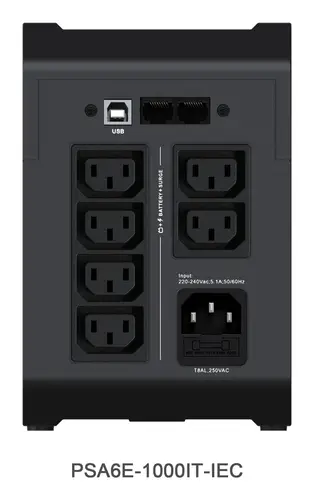 PSA6E-1000IT-IEC sistema de alimentación ininterrumpida (UPS) Línea interactiva 1 kVA 525 W 6 salidas AC - Imagen 3