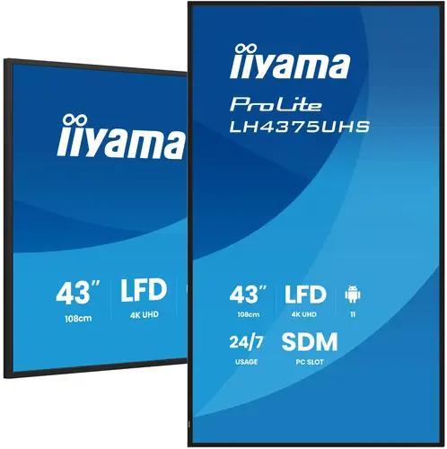 LH4375UHS-B2AG pantalla de señalización Pantalla plana para señalización digital 108 cm (42.5") LCD Wifi 500 cd / m² 4K Ultra HD Negro Procesador incorporado Android 11 24/7 - Imagen 5