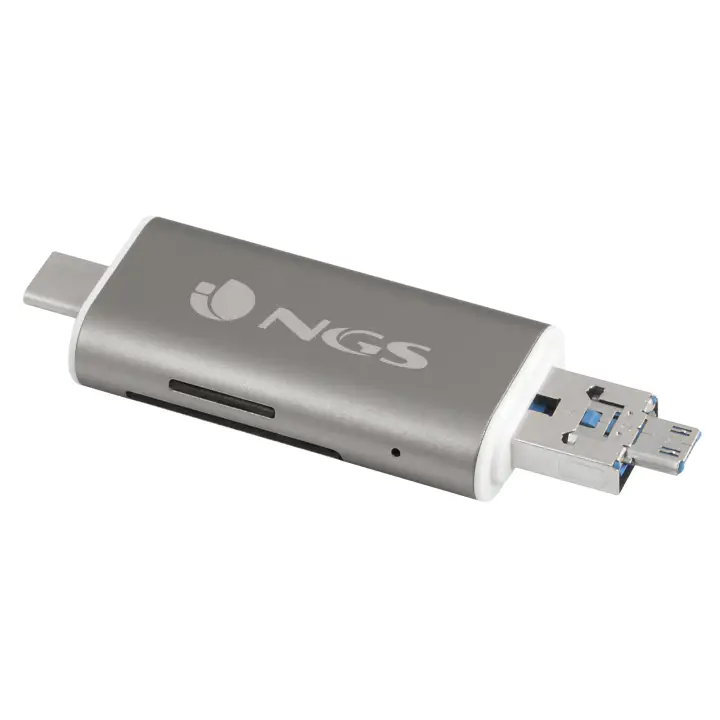 ALLYREADER lector de tarjeta USB/Micro-USB Gris, Blanco