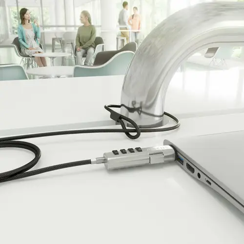 Cable de Seguridad tipo NANO con cerradura de combinación para ordenador, monitor, portátil 1.5m - Imagen 5