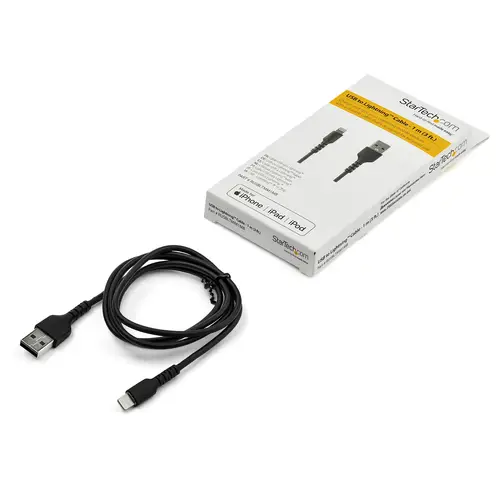 Cable Resistente USB-A a Lightning de 1 m Negro - Cable de Alimentación y Sincronización USB Tipo A a Lightning con Fibra de Aramida Robusta - Con Certificación MFi de Apple - iPad/iPhone 12 - Imagen 6