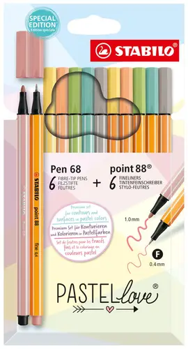 Pastellove rotulador Medio Coloretes, Gris, Verde claro, Naranja claro, Turquesa, Amarillo - Imagen 1