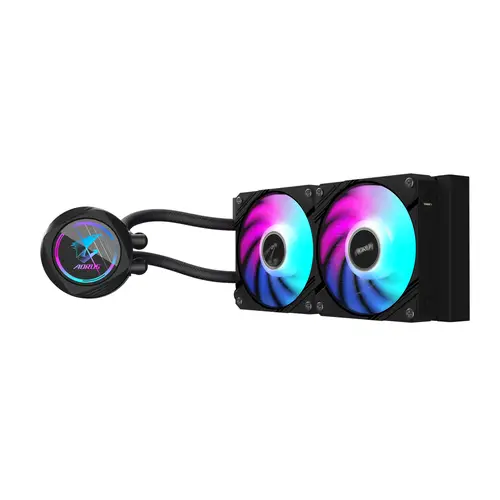 AORUS WATERFORCE II 240 Refrigerador de CPU líquido AIO - 2x ventiladores ARGB de 120 mm, mecanismo de conexión deslizante, DAISY-CHAIN, compatible con Intel LGA 1851 y AMD AM5 - Imagen 3