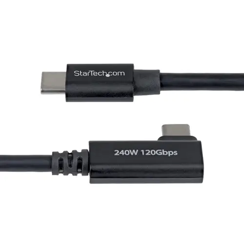 Cable Thunderbolt 5 Acodado a la Derecha 80cm - 80Gbps/120Gbps - 8K60 - PD240W - Cable Thunderbolt Certificado en Ángulo a la Derecha - Compatible con Thunderbolt 4/USB4/USB-C/USB Tipo C - Imagen 4