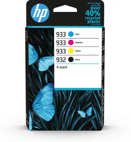 Paquete de 4 tintas Originales 932 negro y 933 cian/magenta/amarillo - Imagen 1