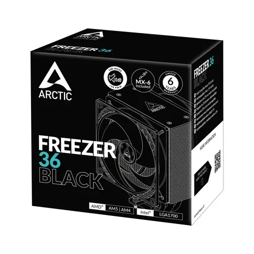 Freezer 36 Procesador Refrigerador de aire 12 cm Negro 1 pieza(s) - Imagen 6