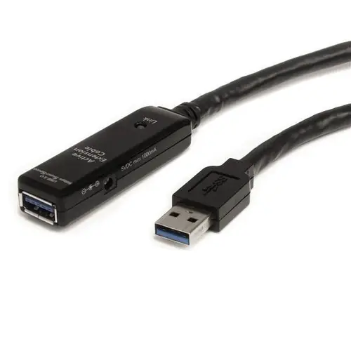 Cable Extensor Alargador USB 3.0 SuperSpeed Activo de 3m - USB A Macho a Hembra - Negro - Imagen 1