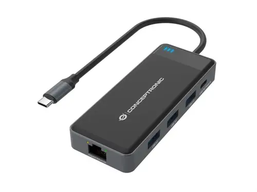 DONN14G base para portátil y replicador de puertos Alámbrico USB 3.2 Gen 1 (3.1 Gen 1) Type-C Gris - Imagen 2