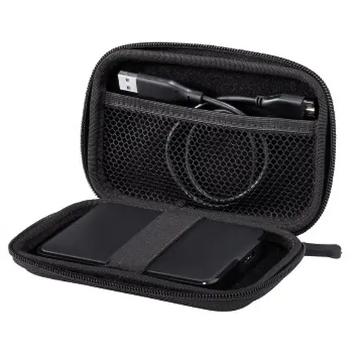 Funda Protectora para Disco Duro, HHD/SSD, Hasta 2,5 ", Materiales: EVA, Color Negro, Dimensiones Ext: 10,2 x 3,6 x 16 cm, Dimensiones Int: 8,2 x 2 x 12,1 cm, Compartimentos Internos - Imagen 3