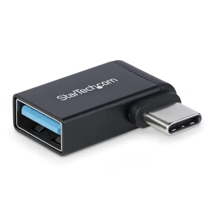 Adaptador Acodado USB-C a USB-A - USB Tipo C - Conversor Compacto USB Tipo C Macho a USB Hembra - Carcasa de Metal - 5Gbps
