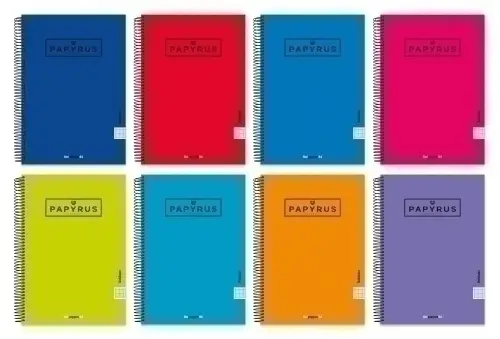 BLOC PAPYRUS UNICLAS Fº 80h LISO SURT. - Pack de 5 unidades