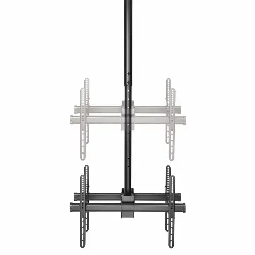 Soporte de Techo para 2 TV - Soporte de Cielo Raso para 2 TV de Espalda a Espalda con Mástil Telescópico Ajustable - Giro Inclinación y Rotación - Soporte VESA para Pantallas de 32" a 75" - Imagen 4