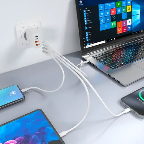 Cargador GaN 32W, 2xUSB-C PD3.0, 2xUSB-A, Blanco - Imagen 5