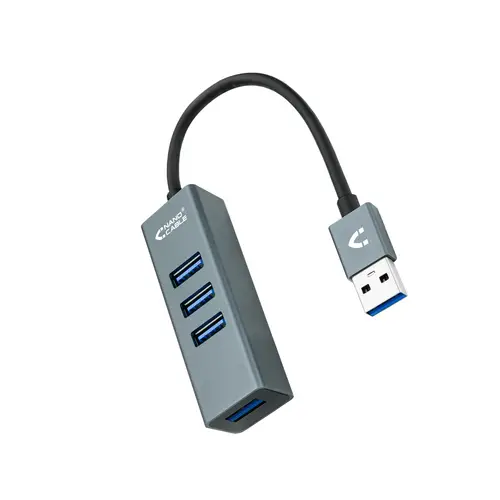 USB 3.0 4xUSB3.0. USB-A/M-USB 3.0/H, Gris, 10 cm - Imagen 1